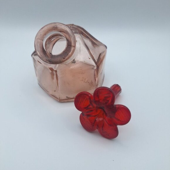 Parasol Triple Hummingbird Feeder Pink Glass Metal Holder Hanging Vintage Flower - Picture 8 of 10